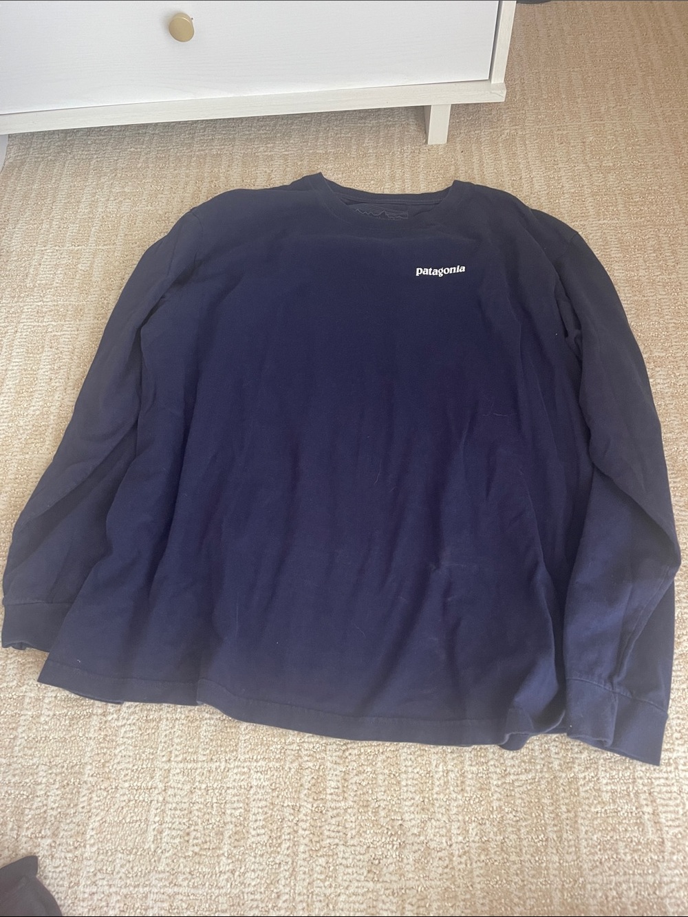 Patagonia Navy Men’s Long-Sleeve Crew with Chest Logo